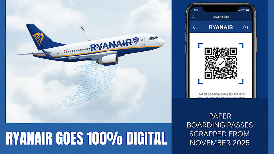 Ryanair läheb täielikult digitaalsele vormile: paberist pardakaardid kaovad 2025. aasta novembrist